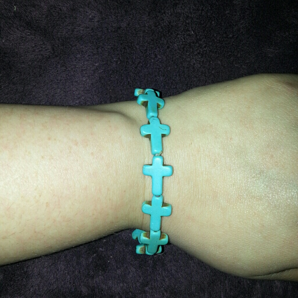 Turquoise cross bracelet